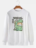 ChArmkpR Mens Cartoon Dierlijke Grafische Sweatshirts