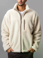 Solide Fleece Casual Jas