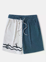 Visgolfgeborduurde shorts