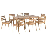 CHIOGGIA   Tuinset met 8 stoelen   Lichtbruin   Acaciahout