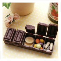Chocolate Shape Pill Vitamin Case Storage Box
