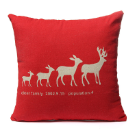 Christmas Cotton Linen Zippered Pillowcases Couch Cushion Covers