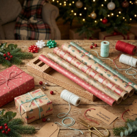 Kerst cadeaupapier set   11 delig   200 x 70 cm   kerstprint   inpakken   inpakpapier