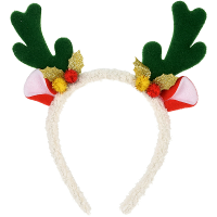 Kerst diadeem/haarband   rendier gewei   groen   21 cm