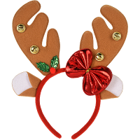 Kerst diadeem/haarband   rendier gewei met strikje   lichtbruin   25 cm