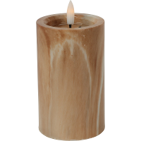LED kaars/stompkaars   bruin marmer look   D7,5 x H12,5 cm