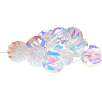 LED lichtsnoer   10 led bolletjes   iriserend/parelmoer   165 cm   warm wit   batterijen