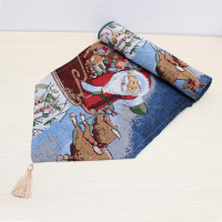 Christmas Decoration Santa Claus Sled Deer Table Mat Tablecloth