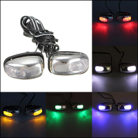 Chrome Led Light Lamp Windshield Jet Spray Nozzle Wiper Washer Eyes