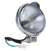 Chrome Shiny Round Motorcycle Motorbike Autocycle Headlight 12v