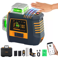 CIGMAN CM S05 Gebaarbediening 12 Lijnen Laserwaterpas 3x360 Groene Zelfnivellerende Hoge Precisie APP Bluetooth Remote D
