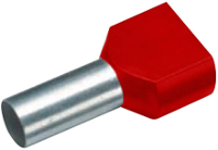 Cimco 18 2442 Dubbele adereindhuls 2 x 1.50 MmÂ² x 12 mm Deels geÃ¯soleerd Rood 100 stuks