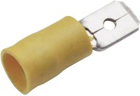 Cimco 180294 Platte stekker (male) Insteekbreedte: 6.3 Mm Insteekdikte: 0.8 Mm 180 ° Deels geïsoleerd Geel 1 stuk(s)