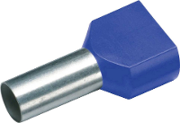 Cimco 187740 Dubbele adereindhulzen 2.5 Mm² Deels geïsoleerd Blauw 100 stuk(s)