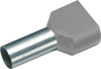 Cimco 187741 Dubbele adereindhulzen 4 mm² Deels geïsoleerd Grijs 100 stuk(s)