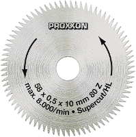 Proxxon Micromot 28 014 Cirkelzaagblad 58 x 10 x 0.5 Mm Aantal tanden: 80 1 stuk(s)