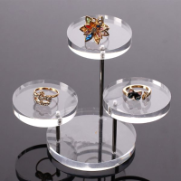 Clear Acrylic Round Table Jewelry Display Showcase Stand Holder