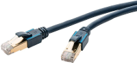 Clicktronic 79956 RJ45 Netwerk Aansluitkabel CAT 6A S/FTP 0.5 M Donkerblauw Snagless, Vlambestendig