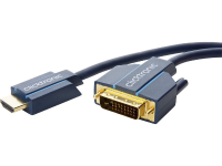 Clicktronic DVI / HDMI Aansluitkabel [1x DVI stekker 24+1 polig   1x HDMI stekker] 20 m Blauw