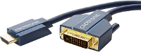 Clicktronic DVI / HDMI Aansluitkabel [1x DVI stekker 24+1 polig   1x HDMI stekker] 7.5 M Blauw