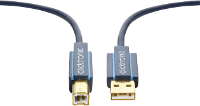 Clicktronic USB 2.0 Aansluitkabel [1x USB A 2.0 Stekker   1x USB B 2.0 Stekker] 1.8 M Blauw Vergulde steekcontacten