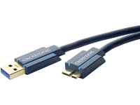 Clicktronic USB 3.0 Aansluitkabel [1x USB 3.0 Stekker A   1x Micro USB 3.0 B stekker] 0.5 M Blauw Vergulde steekcontacten