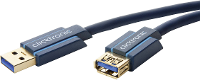 Clicktronic USB 3.0 Verlengkabel [1x USB 3.0 Stekker A   1x USB 3.0 Bus A] 1.8 M Blauw Vergulde steekcontacten