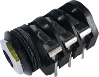 Cliff CL1334A Jackplug 6,35 mm Bus, inbouw horizontaal Aantal polen: 3 Stereo Zwart 1 stuk(s)
