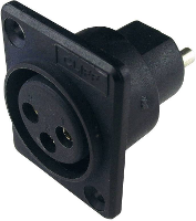 Cliff CP3001 XLR connector Flensbus, contacten recht Aantal polen: 3 Zwart 1 stuk(s)