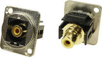 Cliff CP30232M CP30232M XLR adapter cinch bus naar cinch bus geel Adapter, inbouw 1 stuk(s)