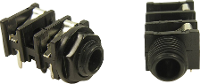 Cliff FCR50051 Jackplug 6,35 mm Bus, inbouw horizontaal Aantal polen: 3 Stereo Zwart 1 stuk(s)