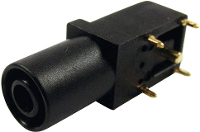 Cliff FCR7350B Veiligheids labconnector, female Bus, haaks Stift Ø: 4 mm Zwart 1 stuk(s)