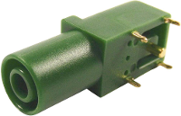 Cliff FCR7350G Veiligheids labconnector, female Bus, haaks Stift Ø: 4 mm Groen 1 stuk(s)