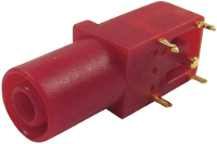 Cliff FCR7350R Veiligheids labconnector, female Bus, haaks Stift Ø: 4 mm Rood 1 stuk(s)