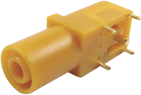 Cliff FCR7350Y Veiligheids labconnector, female Bus, haaks Stift Ø: 4 mm Geel 1 stuk(s)