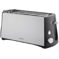 Cloer Toaster 3710 Broodrooster met dubbele lange sleuf Met geïntegreerde broodopzet Zwart, Zilver