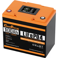 [EU Direct] Cloudenergie 12V 100Ah LiFePO4 Accupack LCD display Bluetooth Back up Voeding, 1280Wh Energie, 6000+ Cycli,