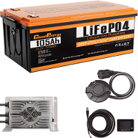 [EU Direct] Cloudenergie 48V 105Ah LiFePO4 batterij voor golfkarren en zonneopslag,5370Wh energie,6000+ cycli,ingebouwde