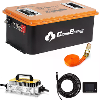 [EU Direct] Cloudenergie 48V 20Ah LiFePO4 Lithium Golfkar Batterij Met Ingebouwde 200A BMS Met Mobiele APP Touch Monitor