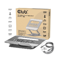 Club 3D CSV 2554 Verstelbare aluminium laptopstandaard met USB C hub