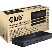 Club 3D Thunderbolt 4, 16 in 1 Quadra Displays Dockstation dockingstation