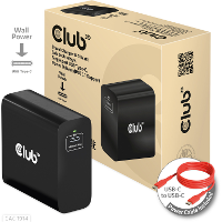 Club 3D Travel Charger 140 Watt GaN technology, Single port USB Type C oplader
