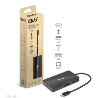 Club 3D USB C 3.2 Gen2 naar Dual DisplayPort 4k60Hz 7 in 1 Portable Dock dockingstation