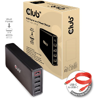 Club 3D USB Type A and C Power Charger, 5 ports up to 111W oplader