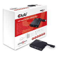 USB / HDMI Adapter [1x USB C stekker   1x VGA bus, USB C bus, USB 3.0 Bus A] Zwart club3D CSV 1532