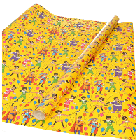 Club van Sinterklaas inpakpapier   cadeaupapier   geel   200 x 70 cm   pakjesavond