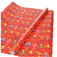 Club van Sinterklaas inpakpapier   cadeaupapier   rood   200 x 70 cm   pakjesavond