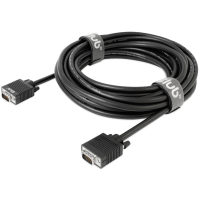 Club3D CAC 1710 VGA kabel VGA Aansluitkabel VGA stekker 15 polig, VGA stekker 15 polig 10.00 M Zwart Schroefbaar, Vergulde steekcontacten
