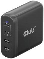 Club3D CAC 1912 Laptop netvoeding 100 W 2x USB A, 2x USB C USB PD Zwart Binnen GaN, USB Power Delivery (USB PD)