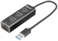 Club3D CSV 1430A USB 3.2 Gen 1 (USB 3.0) / RJ45 Adapter Zwart 18 cm
